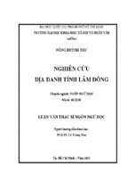Nghiên cứu địa danh tỉnh lâm đồng    