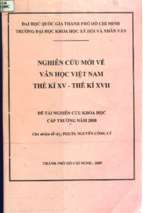Nghiên cứu mới về văn học việt nam thế kỉ xv   thế kỉ xvii    