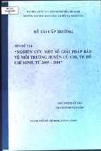 Nghiên cứu một số giải pháp bảo vệ môi trường huyện củ chi, tp. hồ chí minh, từ 2005   2010
