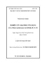 Nghiên cứu giải phẫu ứng dụng của thần kinh gian sườn iii, iv, v, vi