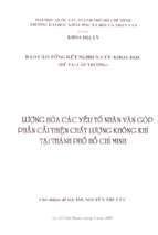 Lượng hóa các yếu tố nhân văn góp phần cải thiện chất lượng không khí tại thành phố hồ chí minh    