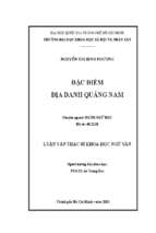 đặc điểm địa danh quảng nam    