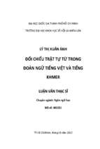 đối chiếu trật tự từ trong đoản ngữ tiếng việt và tiếng khmer    