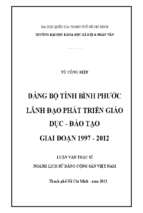 đảng bộ tỉnh bình phước lãnh đạo phát triển giáo dục và đào tạo giai đoạn 1997   2012    