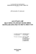 Bàn về quy chế hoạt động của bộ máy hành chính trường đh khoa học xã hội và nhân văn    