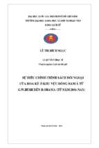 Sự điều chỉnh chính sách đối ngoại của hoa kỳ ở khu vực đông nam á từ g. w. bush đến b. obama (tè năm 2001   nay)    