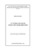 Tư tưởng con người trong chủ nghĩa hiện sinh    