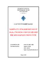 Luận văn tốt nghiệp nghiên cứu tổng hợp oxít sắt từ (fe3o4), ứng dụng làm vật liệu hấp phụ kim loại nặng trong nước