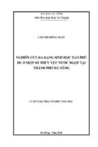 Nghiên cứu đa dạng sinh học tảo phù du ở một số thủy vực nước ngọt tại thành phố đà nẵng
