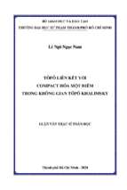 Tôpô liên kết với compact hóa một điểm trong không gian tôpô khalimsky luận  văn thạc sĩ toán học chuyên ngành hình học và tôpô