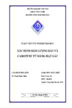 Luận văn tốt nghiệp xác định hàm lượng dầu và carotene từ màng hạt gấc