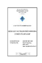 Luận văn tốt nghiệp khảo sát các thành phần sinh hóa cơ bản của dừa sáp