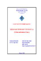 Luận văn tốt nghiệp khảo sát tinh dầu tần dày lá (coleus amboinicus lour.)