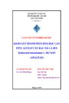 Luận văn tốt nghiệp khảo sát thành phần hóa học trên cao etyl acetat cây rau má lá sen (hydrocotyl bonariensis l.)