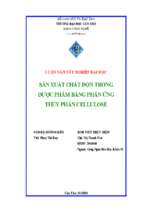 Luận văn tốt nghiệp sản xuất chất độn trong dược phẩm bằng phản ứng thủy phân cellulose