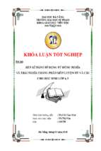 Rèn kĩ năng sử dụng từ đồng nghĩa và trái nghĩa trong phân môn luyện từ và câu cho học sinh lớp 4, 5