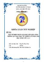 Một số biện pháp giáo dục kĩ năng sống thông qua dạy học tự nhiên  xã hội cho học sinh lớp 1, 2, 3