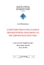 Luận văn tốt nghiệp sự biến động hàm lượng vitamin e trên một số dược phẩm trong các điều kiện bảo quản khác nhau