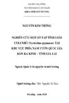 Nghiên cứu một số tập tính loài culi nhỏ (nycticebus pygmaeus) tại khu vực phía nam vườn quốc gia kon ka kinh – tỉnh gia lai