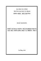 Thiết kế hoạt động trải nghiệm trong dạy học môn khoa học tự nhiên – thcs