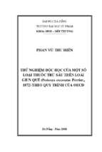 Thử nghiệm độc học của một số loại thuốc trừ sâu trên loài giun quế (perionyx excavatus, perrier.,1872) theo quy trình của oecd