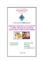 Luận văn tốt nghiệp khảo sát chỉ số hóa lý của mỡ bò và điều chế một số sản phẩm trong phạm vi phòng thí nghiệm