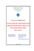 Luận văn tốt nghiệp xây dựng phương pháp định lượng sarsasapogenin trong chiết xuất yucca bằng phương pháp quang phổ
