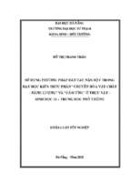 Sử dụng phương pháp bàn tay nặn bột trong dạy học kiến thức “chuyển hóa vật chất – năng lượng” và “cảm ứng” ở thực vật – sinh học 11 – trung học phổ thông
