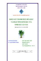 Luận văn tốt nghiệp khảo sát thành phần hóa học và hoạt tính sinh học của tinh dầu cần tàu