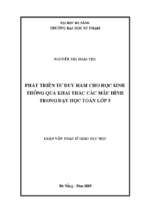 Phát triển tư duy hàm cho học sinh thông qua khai thác các mẫu hình trong dạy học toán lớp 5