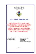 Luận văn tốt nghiệp thử nghiệm xử lý nước thải thuốc trừ sâu nhóm phospho hữu cơ (diazinon, phenthoate) và nhóm carbamat