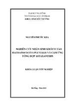 Nghiên cứu nhân sinh khối vi tảo haematococcus pluvialis và cảm ứng tổng hợp astaxanthin