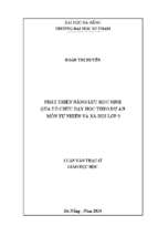 Phát triển năng lực học sinh qua tổ chức dạy học theo dự án môn tự nhiên và xã hội lớp 3