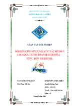 Luận văn tốt nghiệp nghiên cứu sử dụng xúc tác hzsm 5 cho quá trình transester hóa tổng hợp biodiesel