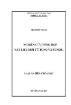 Nghiên cứu tổng hợp vật liệu mới từ tcnq và tcnqf4