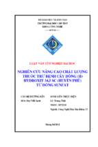 Luận văn tốt nghiệp nghiên cứu nâng cao chất lượng thuốc trừ bệnh cây đồng (ii) hydroxit 34,5 sc (huyền phù) từ đồng