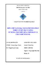 Luận văn tốt nghiệp điều chế nano bạc bằng phương pháp nhiệt có hỗ trợ vi sóng sử dụng chất bền hóa chitosan và chất khử