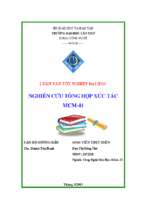Luận văn tốt nghiệp nghiên cứu tổng hợp xúc tác mcm 41