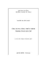 ứng dụng công thức viète trong toán sơ cấp