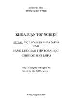 Một số biện pháp nâng cao năng lực giao tiếp toán học cho học sinh lớp 3.