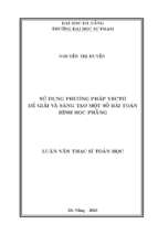 Sử dụng phương pháp vectơ để giải và sáng tạo một số bài toán hình học phẳng