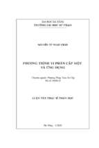 Phương trình vi phân cấp một và ứng dụng