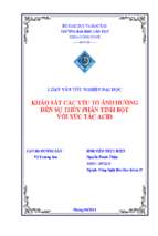 Luận văn tốt nghiệp khảo sát các yếu tố ảnh hưởng đến sự thủy phân tinh bột với xúc tác acid