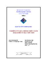 Luận văn tốt nghiệp nghiên cứu quá trình chiết tách alkaloid từ hạt tiêu đen
