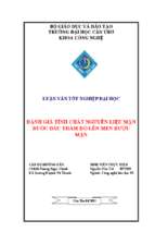 Luận văn tốt nghiệp đánh giá tính chất nguyên liệu mận bước đầu thăm dò lên men rượu mận