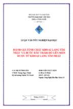 Luận văn tốt nghiệp đánh giá tính chất khoai lang tím nhật và bước đầu thăm dò lên men rượu từ khoai lang tím nhật