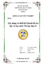 Xây dựng và thiết kế ebook hỗ trợ dạy và học môn tin học lớp 11