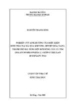 Nghiên cứu ảnh hưởng của điều kiện sinh thái tại xã hòa khương, huyện hòa vang, thành phố đà nẵng đến đời sống cây cà tím (solanum melongena l.) giống thái lan (eggplant no1)..