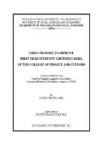 Using prosody to improve first   year students' listening skill at the college of finance and customs    m.a.  60.14.10 