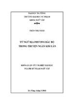 Từ ngữ địa phương bắc bộ trong truyện ngắn kim lân.